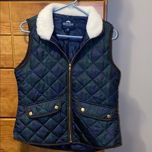 Plaid pattern Cardigan vest